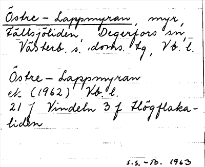 Bild på arkivkortet för arkivposten Östre-Lappmyran