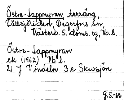 Bild på arkivkortet för arkivposten Östre-Lappmyran