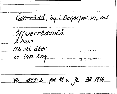 Bild på arkivkortet för arkivposten Överrödå