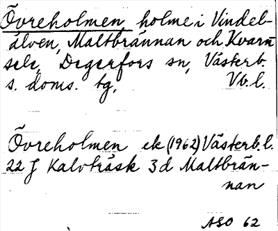 Bild på arkivkortet för arkivposten Övreholmen