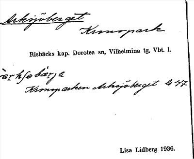Bild på arkivkortet för arkivposten Arksjöberget