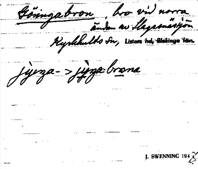 Bild på arkivkortet för arkivposten Göingabron