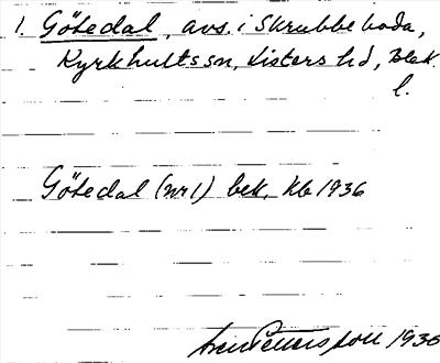 Bild på arkivkortet för arkivposten Götedal