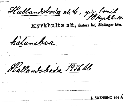 Bild på arkivkortet för arkivposten Hallandsboda