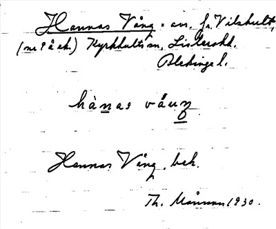 Bild på arkivkortet för arkivposten Hannas Vång