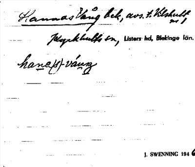 Bild på arkivkortet för arkivposten Hannas Vång