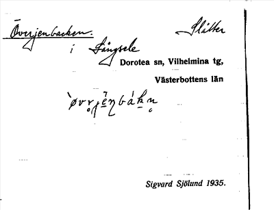 Bild på arkivkortet för arkivposten Överjenbacken