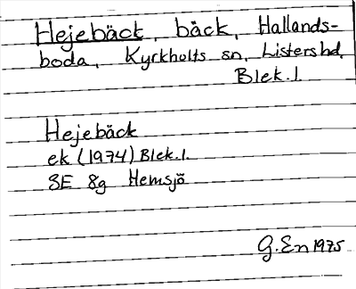 Bild på arkivkortet för arkivposten Hejebäck