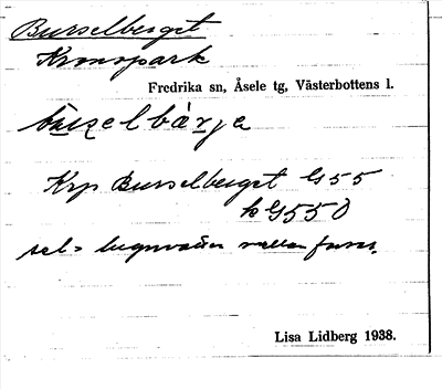 Bild på arkivkortet för arkivposten Burselberget