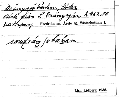 Bild på arkivkortet för arkivposten Drängsjöbäcken, Södra