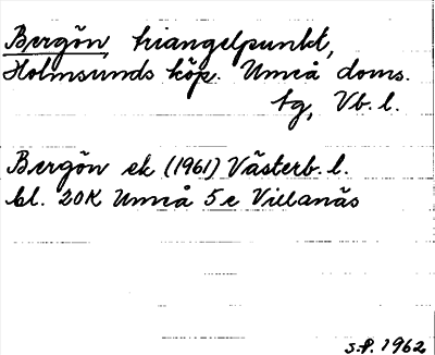 Bild på arkivkortet för arkivposten Bergön