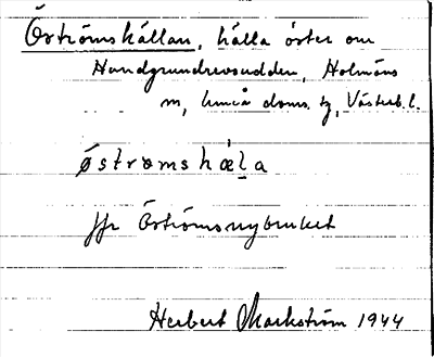 Bild på arkivkortet för arkivposten Öströmshällan