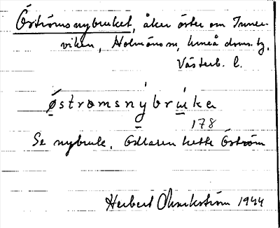Bild på arkivkortet för arkivposten Öströmsnybruket
