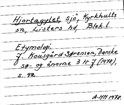 Bild på arkivkortet för arkivposten Hjortagylet