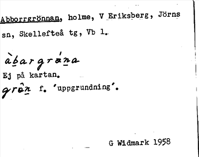 Bild på arkivkortet för arkivposten Abborrgrönnan