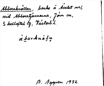 Bild på arkivkortet för arkivposten Abborrknöllen
