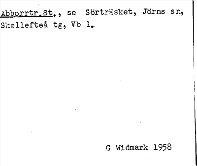 Bild på arkivkortet för arkivposten Abborrtr., St., se Sörträsket