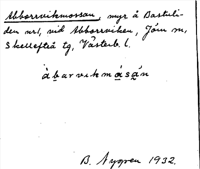 Bild på arkivkortet för arkivposten Abborrvikmossan