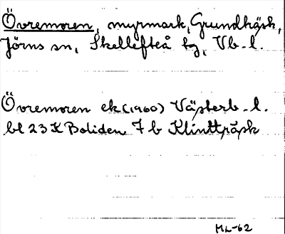 Bild på arkivkortet för arkivposten Övremoren