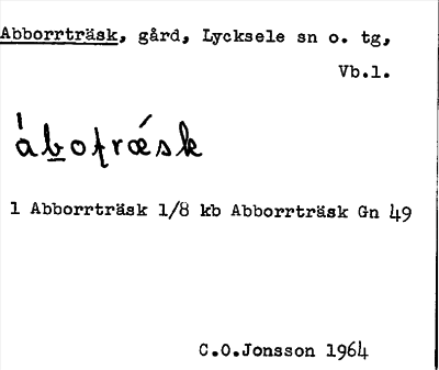 Bild på arkivkortet för arkivposten Abborrträsk