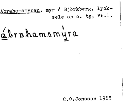 Bild på arkivkortet för arkivposten Abrahamsmyran