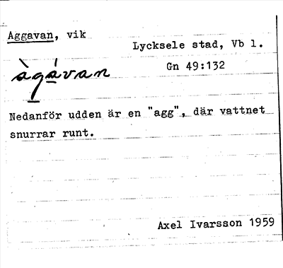 Bild på arkivkortet för arkivposten Aggavan