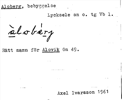 Bild på arkivkortet för arkivposten Aloberg