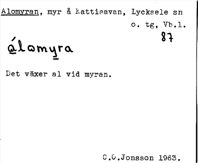 Bild på arkivkortet för arkivposten Alomyran