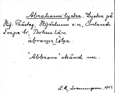 Bild på arkivkortet för arkivposten Abrahams lycka