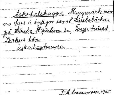 Bild på arkivkortet för arkivposten Askedalshagen