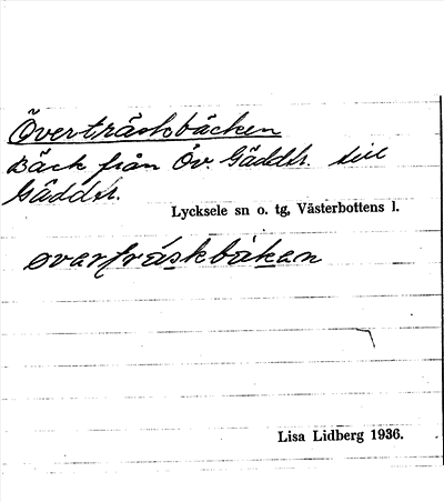 Bild på arkivkortet för arkivposten Översträskbäcken