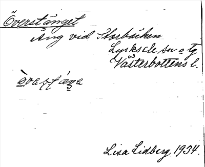 Bild på arkivkortet för arkivposten Överstänget