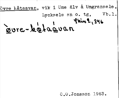 Bild på arkivkortet för arkivposten Övre Kåtaavan