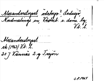 Bild på arkivkortet för arkivposten Alexanderstorpet