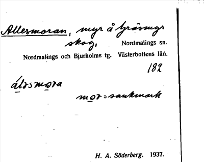 Bild på arkivkortet för arkivposten Allesmoran
