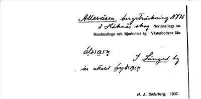 Bild på arkivkortet för arkivposten Allesåsen