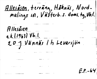 Bild på arkivkortet för arkivposten Allesåsen