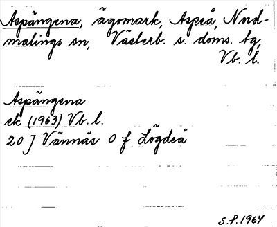 Bild på arkivkortet för arkivposten Aspängena