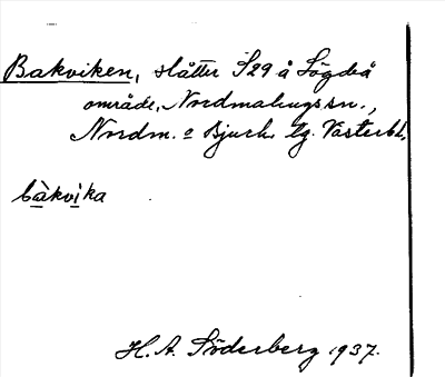 Bild på arkivkortet för arkivposten Bakviken