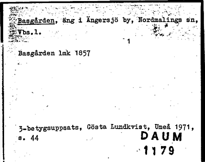Bild på arkivkortet för arkivposten Basgården