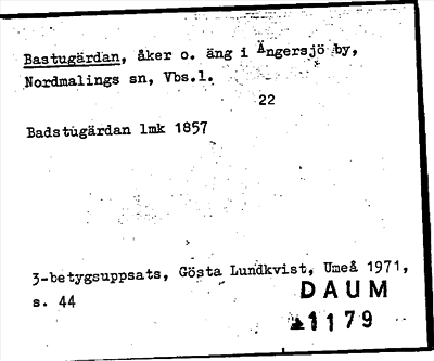 Bild på arkivkortet för arkivposten Bastugärdan