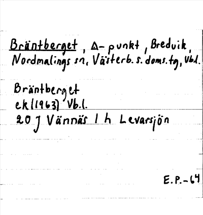 Bild på arkivkortet för arkivposten Bräntberget