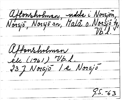 Bild på arkivkortet för arkivposten Aftonsholmen