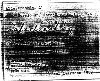 Bild på arkivkortet för arkivposten Alderträskån