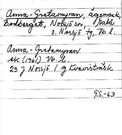 Bild på arkivkortet för arkivposten Anna-Gretamyran