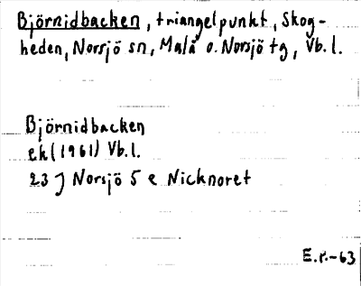 Bild på arkivkortet för arkivposten Björnidbacken
