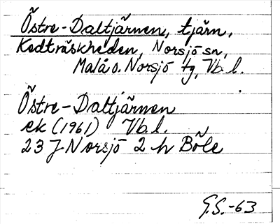 Bild på arkivkortet för arkivposten Östre-Daltjärnen