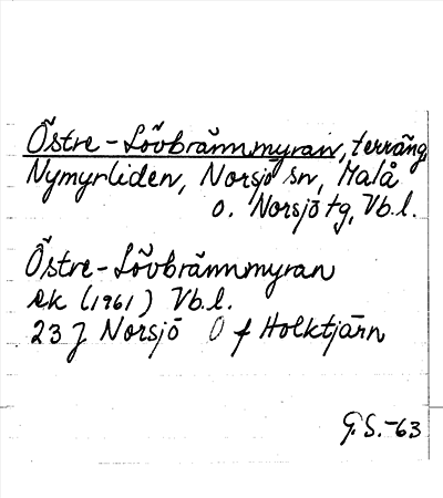 Bild på arkivkortet för arkivposten Östre-Lövbrännmyran