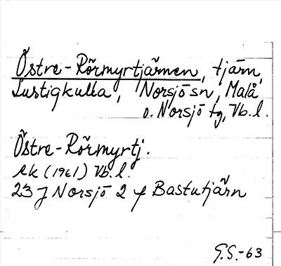 Bild på arkivkortet för arkivposten Östre-Rörmyrtjärnen