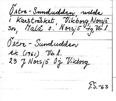 Bild på arkivkortet för arkivposten Östre-Sundudden